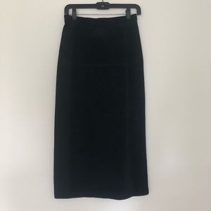 Black Suede Midi Skirt